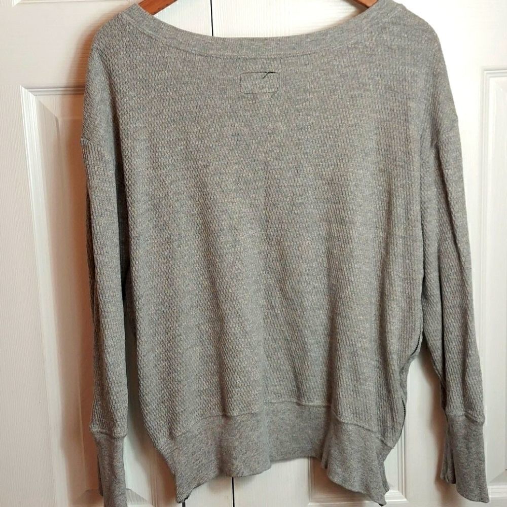 Current/Elliott Gray Side Zip Stadium Sweatshirt - Picture 3 of 7